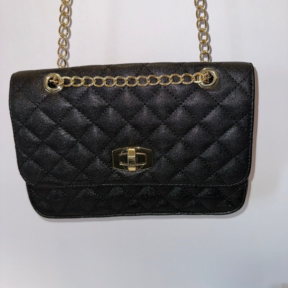 Express Quilted Crossbody Bag Chain Strap Flap Over‎ Evening Purse - Picture 1 of 9